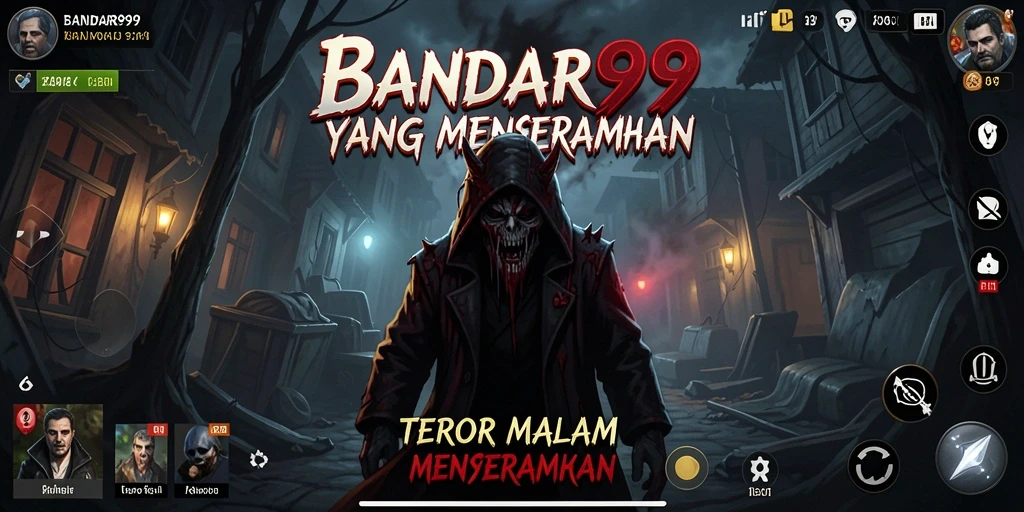 Screenshot gameplay BANDAR99 yang menampilkan suasana horor yang mencekam.