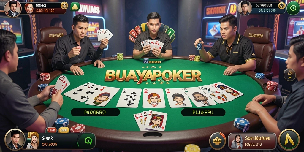 Tampilan gameplay yang menarik dari BUAYAPOKER dengan interaksi menarik.