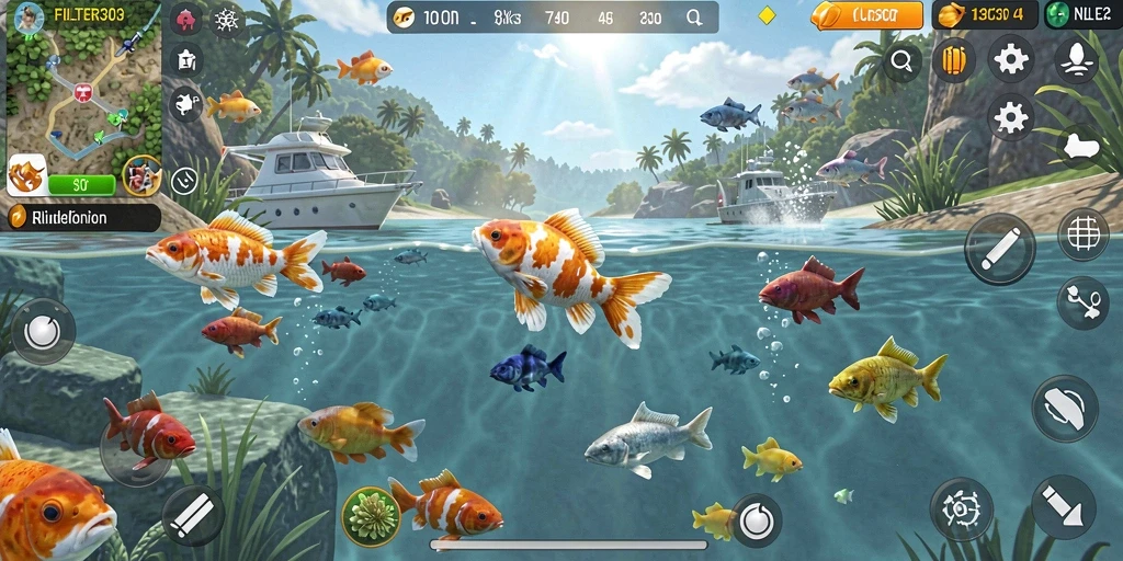 Gameplay FILTER303 yang menarik dengan berbagai lokasi memancing.
