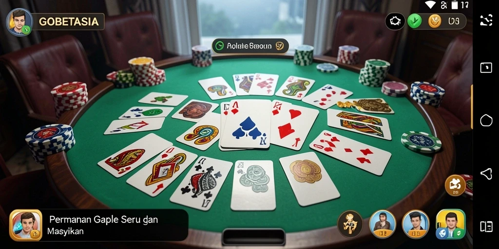 Screenshot GOBETASIA menampilkan gameplay Gaple yang seru.