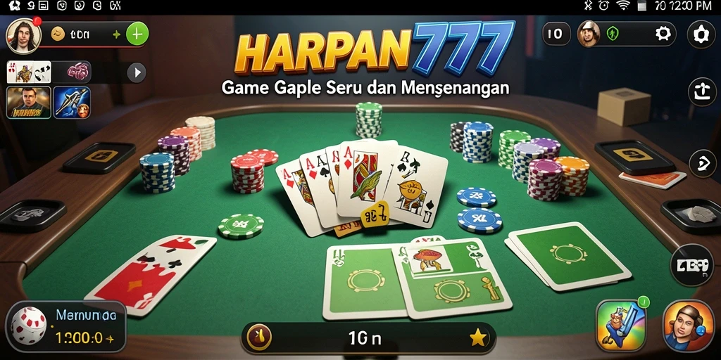 Screenshot gameplay Gaple HARAPAN777 menunjukkan keseruan bermain.