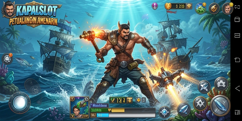 Tangkapan layar KAPALSLOT menampilkan aksi seru di laut.