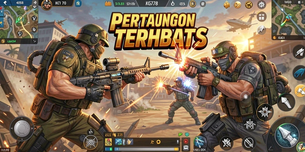 Tampilan menarik gameplay Battle Royale di KG778 saat pertempuran sengit.