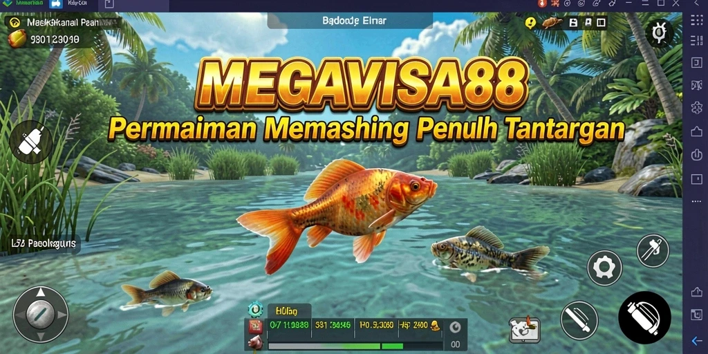 Screenshot gameplay <strong>MEGAVISA88</strong> menunjukkan suasana memancing yang mendebarkan.