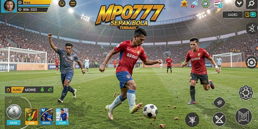 Tampilan gameplay menarik dalam MPO777 yang menampilkan aksi sepak bola real-time.