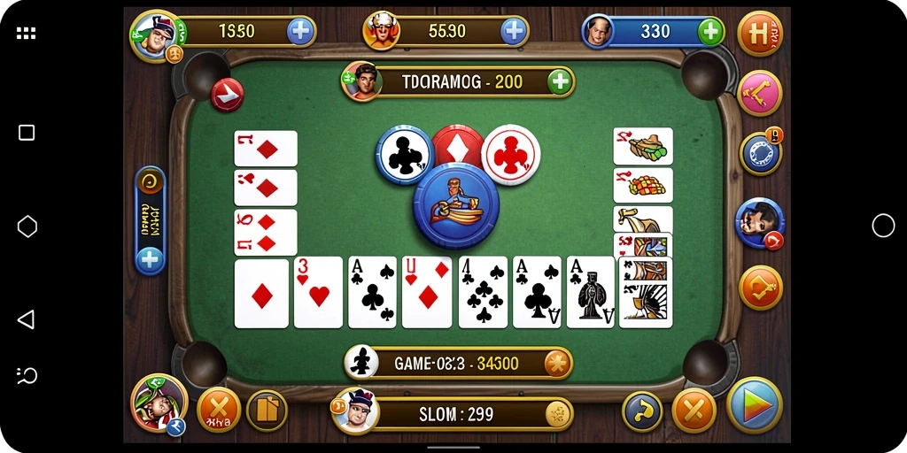 Screenshot MPOID menampilkan gameplay seru Gaple dengan teman-teman.