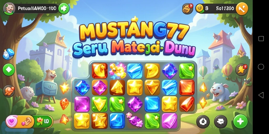 Gameplay seru mencocokkan permata di MUSTANG77.