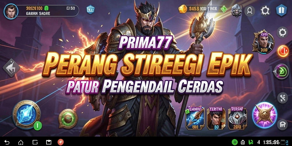 Tangkapan layar utama PRIMA77 menampilkan pertempuran strategi yang intens dan mendebarkan.
