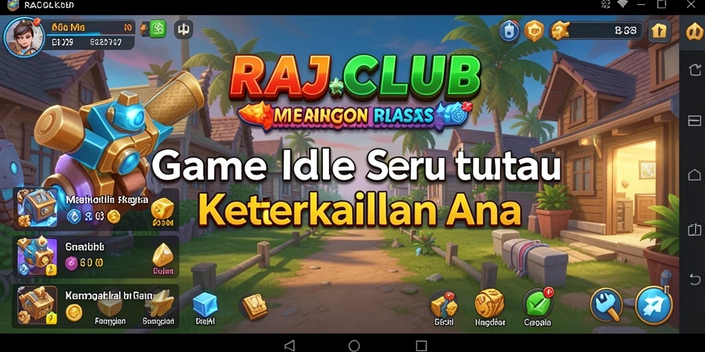 Screenshot game RAJACLUB menampilkan suasana klub yang ramai dan penuh warna.