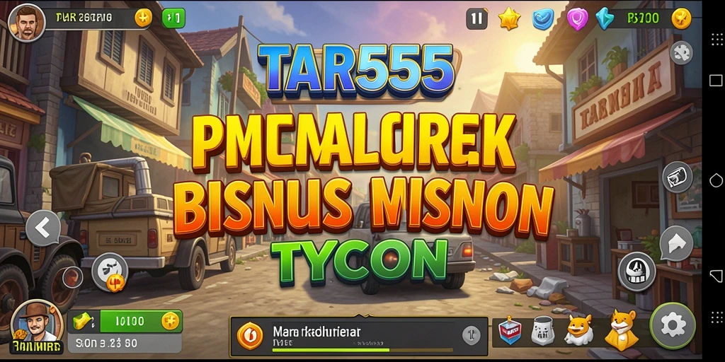 Tampilan gameplay TAR555 menampilkan pengelolaan bisnis yang dinamis.